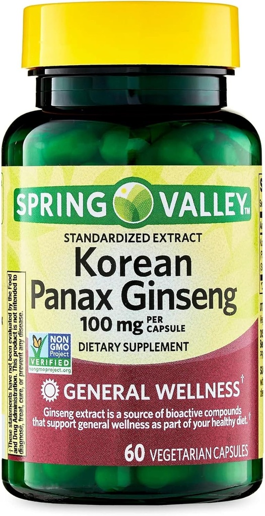 Konvergens Koreanske Panax Ginseng Vegetariske Kapsler, 100 mg, 60 Greve