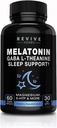 Melatonin, GABA, L- Theanin - kun til lejlighedsvis søvnløshed - 60 Veggies Kapsler - Inkluderer Magnesium, 5- HTP, Phellodendron Root Powder & Mucuna Pruriens