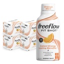 Freeflow Fit Energy Shots, Orange Slice, Naturlig Koffein Boost med L-theanin, Ginseng, Vitaminer, Prebiotika, Elektrolytter (24 Greve, 2oz Shots)