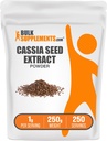BulkSupplements.com Cassia Seed Extract Powder - Cassia Seed Powder, Herbal Supplement - Vegan & Gluten Free, 1g per Serving, 250g (8,8 oz) (pakke med 1)