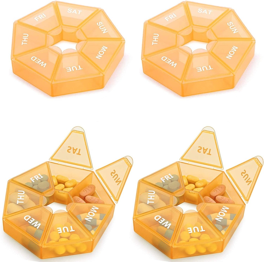 Ugentlig Pill Organizer Stor 7 dages Pill Box Organizer Daglig medicin sag for Vitamin Fish Oil Pills Kosttilskud Gigt Venlig