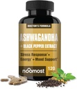 NooMost Ashwagandha 1200mg Supplement Note 124; 10% Hutanolides with Black Pepper Extract