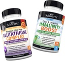 Glutathione Complex med mælk tidsel ekstrakt, C-vitamin & Quercetin + 17-in-1 Immunity Boost tillæg med hyldebær, C-vitamin, Echinacea & Zink - fremmer lever og immunforsvar