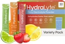 Hydralyte Low Sugar Rapid Rehydration - Light Sparkling Electrolyte Powder Packets, 8 oz Serve Mea124; Variety Hydration Packets; Hydration til varme, rejser, motion og Bachelorette parter (30 Greve)