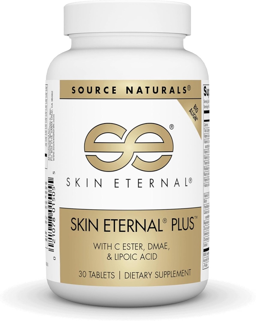 Source Naturals Skin Evig Plus, med C Ester, DMAE, & Lipoinsyre - 30 tabletter