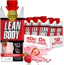 Labrada Lean Body Ready- to- Drink Strawberry Protein Shake, 40g Protein, Whey Blend, 0 Sugar, Gluten Free, 22 Vitamin & Minerals, 17 Ounce (Recyclable Carton & Lid - Pack of 12) LABRADA