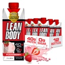 Labrada Lean Body Ready- to- Drink Strawberry Protein Shake, 40g Protein, Whey Blend, 0 Sugar, Gluten Free, 22 Vitamin & Minerals, 17 Ounce (Recyclable Carton & Lid - Pack of 12) LABRADA