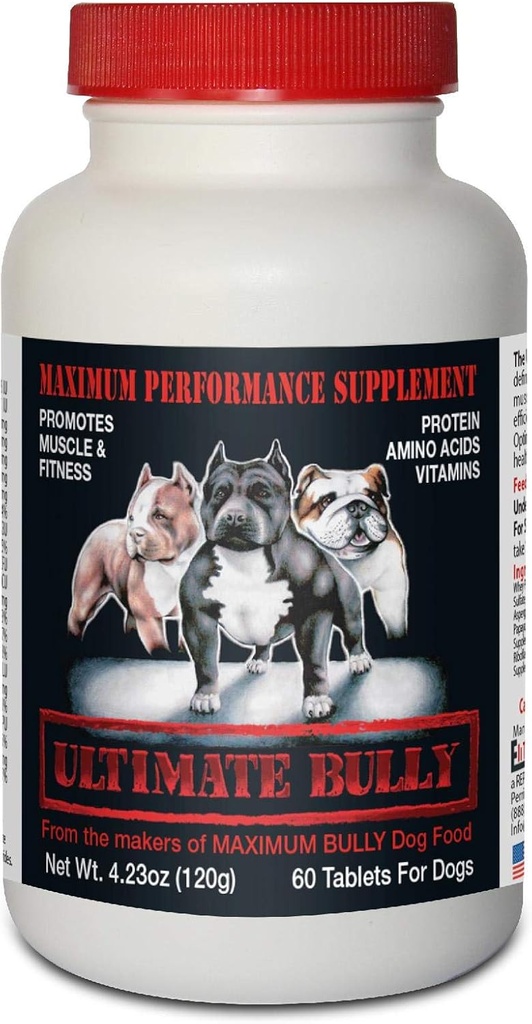 Ultimate Bully - Maximum Performance Canine Supplement, 60 Tablets, Made in The USA