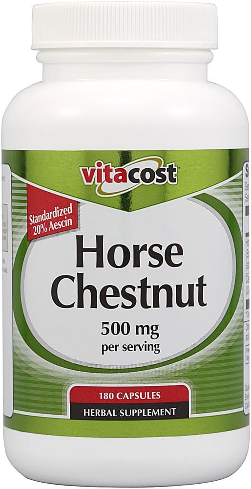 Vitacost Horse Chestnut - Standardized -- 500 mg per portion - 180 Kapsler (emballagen er opdateret)