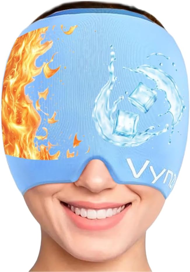 Migræne Relief Cap Miracle Hovedpine Relief Cap360 Hot & Cool Hovedpine Cap Lindrende Odorless Gel Ice Head Wrap Opgraderet Migræne Cap til Spænding, Stress, og Sinus (blå)
