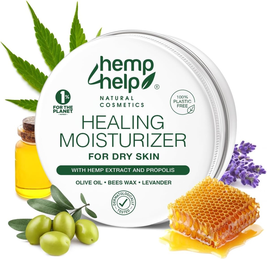 Natural Hemp & Manuka Propolis Ointment – Deep Hydration & Intense Moisturizing for Eczema, Psoriasis, & Dry Skin Relief – Eco-Friendly, Cruelty-Free, Dermatologist-Tested, Made in Germany (3.4 oz)