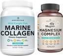 AMANDEAN Premium Magnesium Complex & Marine Collagen bundle. High- Absorption Magnesium Threonat, Glycinate & Malat. Wild-fanget hydrolyseret fisk collagen protein. Support Quality Sleep, Skin & Mood
