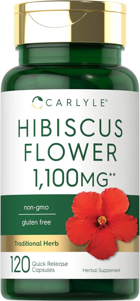 Carlyle Hibiscus Flower Extract 1100 mg 6, 120 kapsler