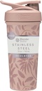BlenderFlaske Strada Flip Shaker Cup isoleret rustfrit stål vandflaske med Wire Whisk, 25-Ounce, Brown Blomster