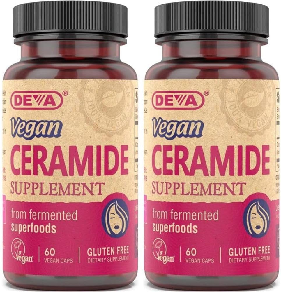DEVA Vegan Vitamin skin Restoring Ceramide Supplement Tablets, 60 Greve, (pakning med 2)