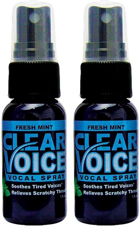 Klar stemme Oral hals Spray Syngende Ease Klarhed Soothing Dampener Moisturizer Relief Vocal Eze Reducer Booster Behandling, Lavet i USA, Friske Mint Flavor (2 Pack)