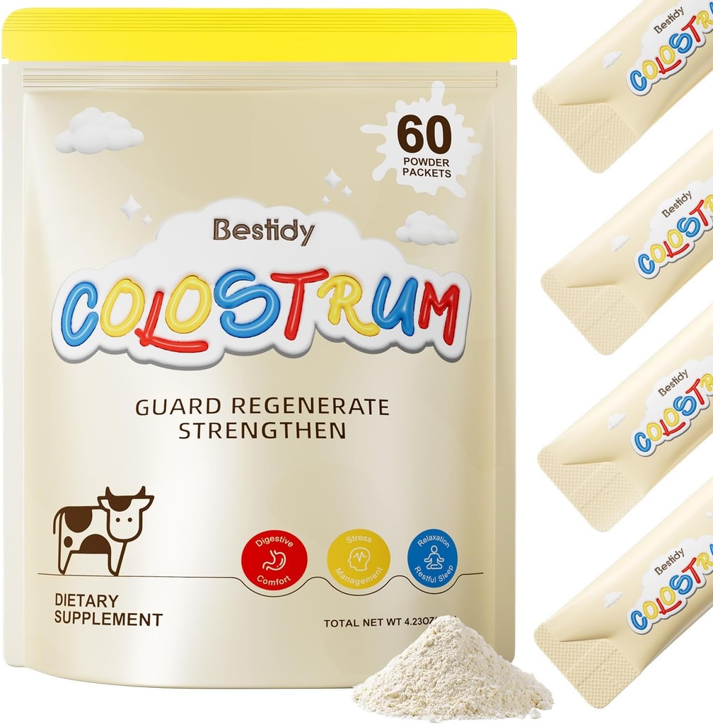 Bestidy Organic Colostrum Supplement, Ren, kraftfuld, og pakket med næringsstoffer