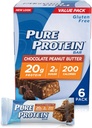 Pure protein--High Protein Bar Chokolade Peanut Butter--Protein Bars - 20 Bedste Protein per Bar--Gluten Free--6 - 1.76- Ounce Bars
