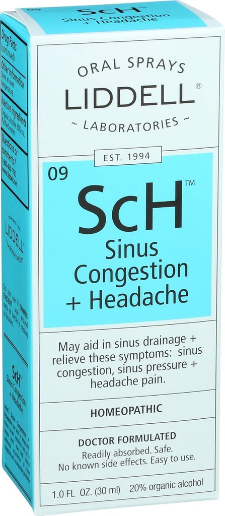 Liddell Homøopatisk Sinus Congestion and Headache Spray, 1 Fluid Ounce