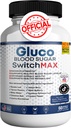 Gluco Blood Sugar Switch Max All Natural Formula to Maintain Healthy Levels, Maximum Strength Daily Formula Blood Reviews (1 Pack - 60 Capsules)