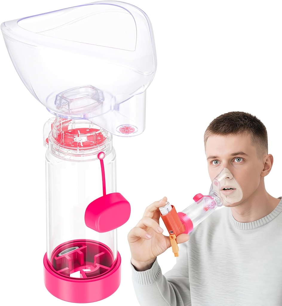 NESSI OTC Spacer Voksen med Mask Spacer og Mouthpiece Spacer (Pink)