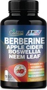 Berberine supplement med Neem Leaf, Apple Cider Vinciale, VIT D3, E & mere - 150 Kapsler Support til immunsystem, fordøjelse & samlet sundhed