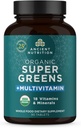 Ancient Nutrition Supergreens Multivitamin Tablets, Organic Superfood Powder med Multivitaminer Lavet af ægte frugter, grøntsager og urter, til fordøjelses- og energistøtte, 90 Greve