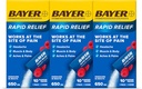 Bayer Rapid Relief Powder Pakker med Aspirin & Koffein, Opløselig Fast Active Pain Relief for Hovedpine, Muskel og Body Pain, Raspberry Flavor (Emballage kan variere), pakke med 3 x 10 Tæl