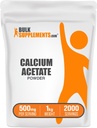 BulkSupplements.com Calcium Acetat Powder - Calcium Supplement, Food Grade - Pure & Gluten Free, 500mg per Serving, 1kg (2.2 lbs) (Pakning med 1)