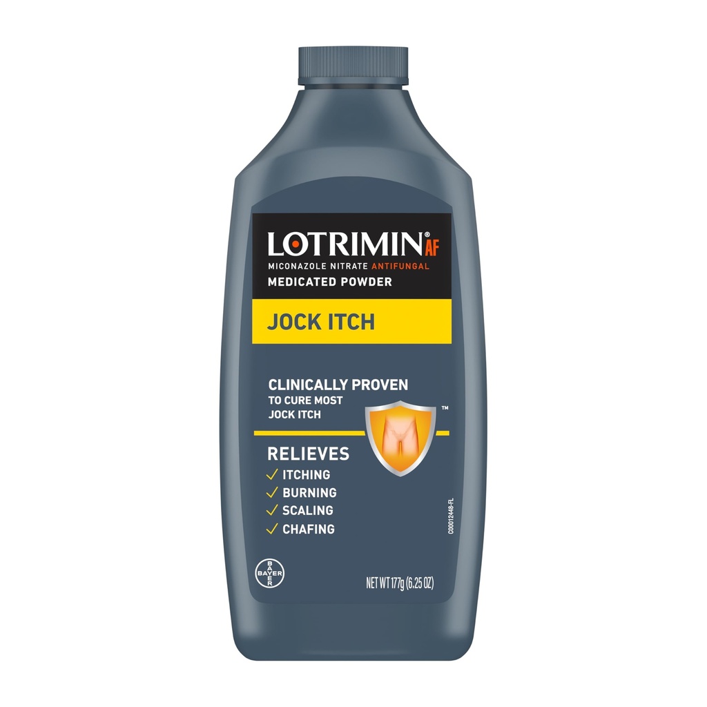 Lotrimin Antifungal Jock Itch Medicin pulver med miconazol Nitrat, Jock Itch Behandling for mænd, kvinder og børn over alderen 2, 6,25 oz flaske