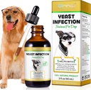 Hund Gær Infektion Behandling, Naturlig Gær Infektion Behandling for hunde, Understøtter Hund Øre Infektion Behandling og Allergi Itch Relief, Reducerer inflammation, Forbedre Coat & Hud, Bacon Flavor, 2 Fl Oz