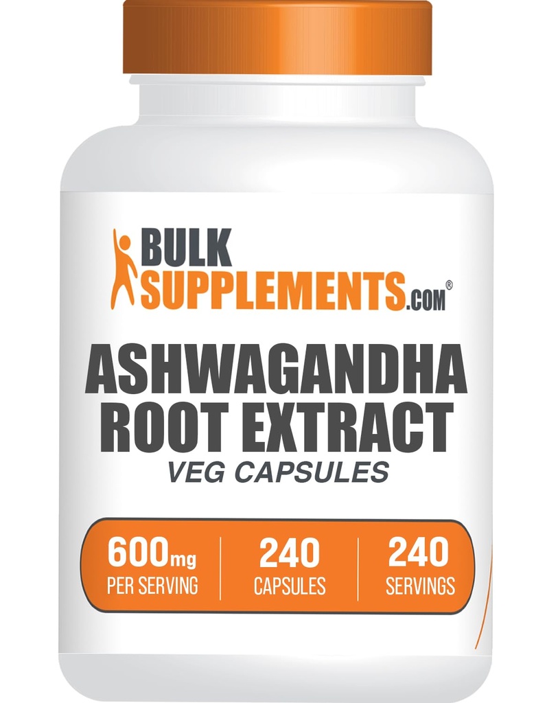 Bulkadditions.com Ashwagandha Root Extract Kapsler - Ashwagandha 600mg, Ashwagandha Supplement, Ashwagandha Root Kapsler, Vegan & Gluten Free, 1 Kapsler per Serving, 240 Veg Kapsler