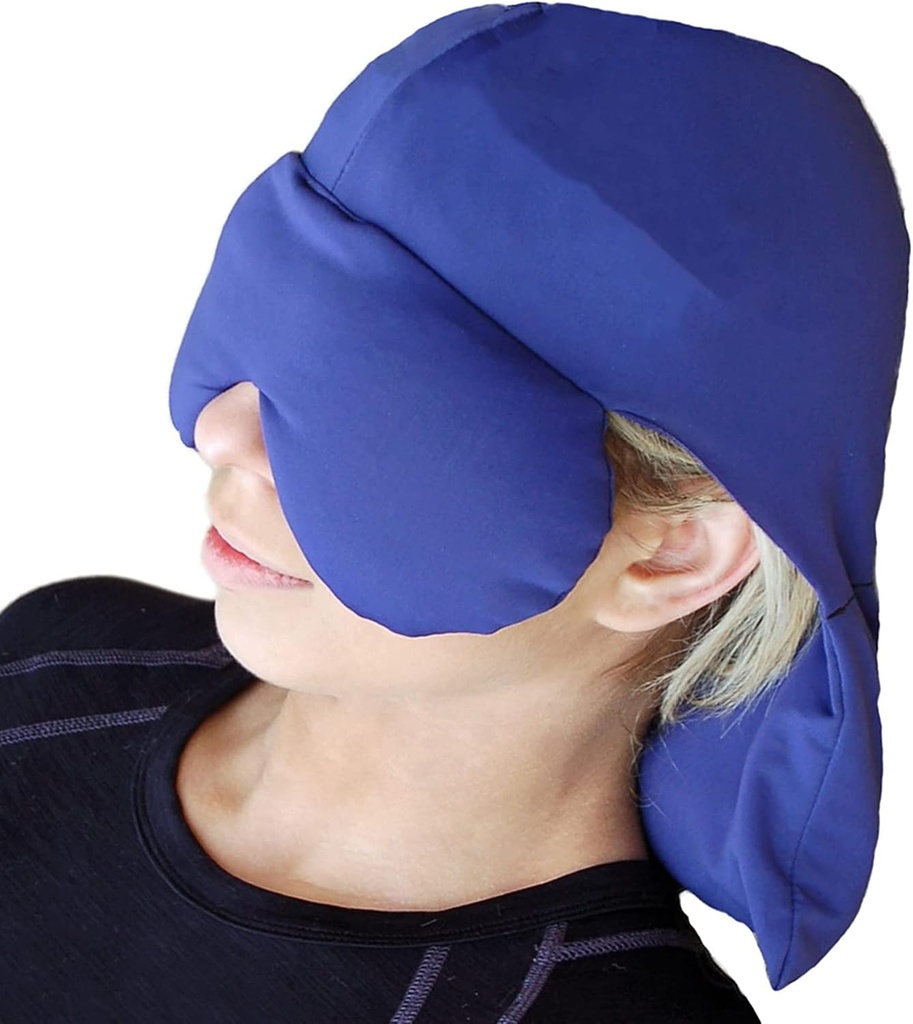 Sinus Pressure & Migræne Hovedpine Relief Cap og Eye Wrap - Deep Penetraating Herbal Is hat til varm eller kold Sinus Smerte Relief