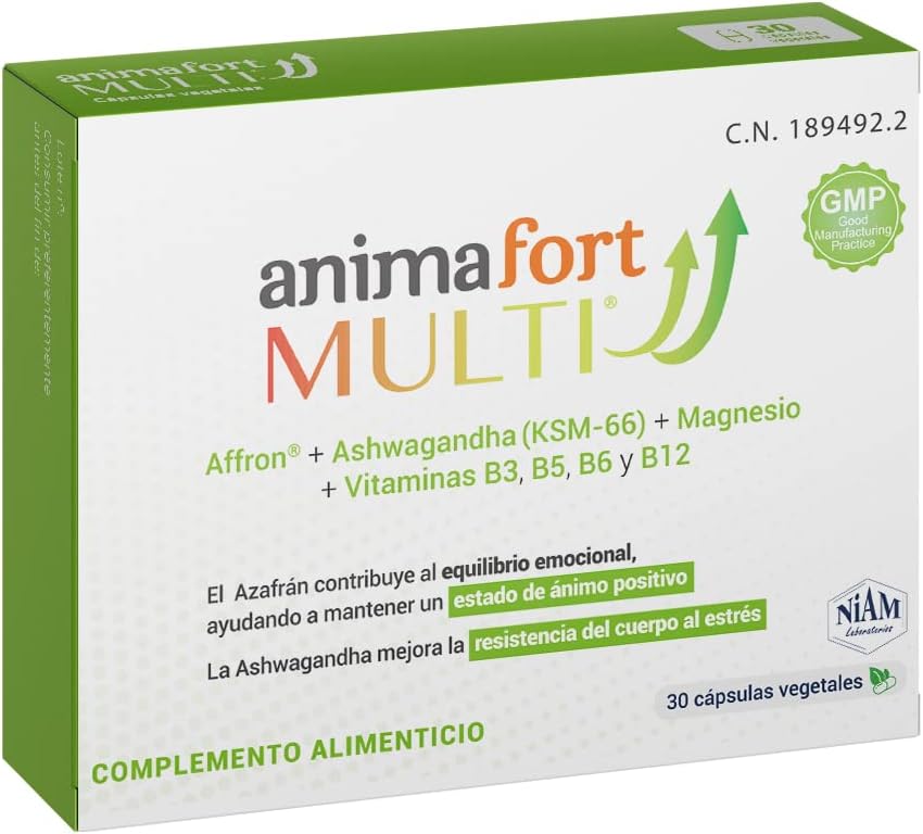 Animafort Multi - Cápsulas Vegetales con Affron, 5- HTP, Magnesio y Vitaminas B