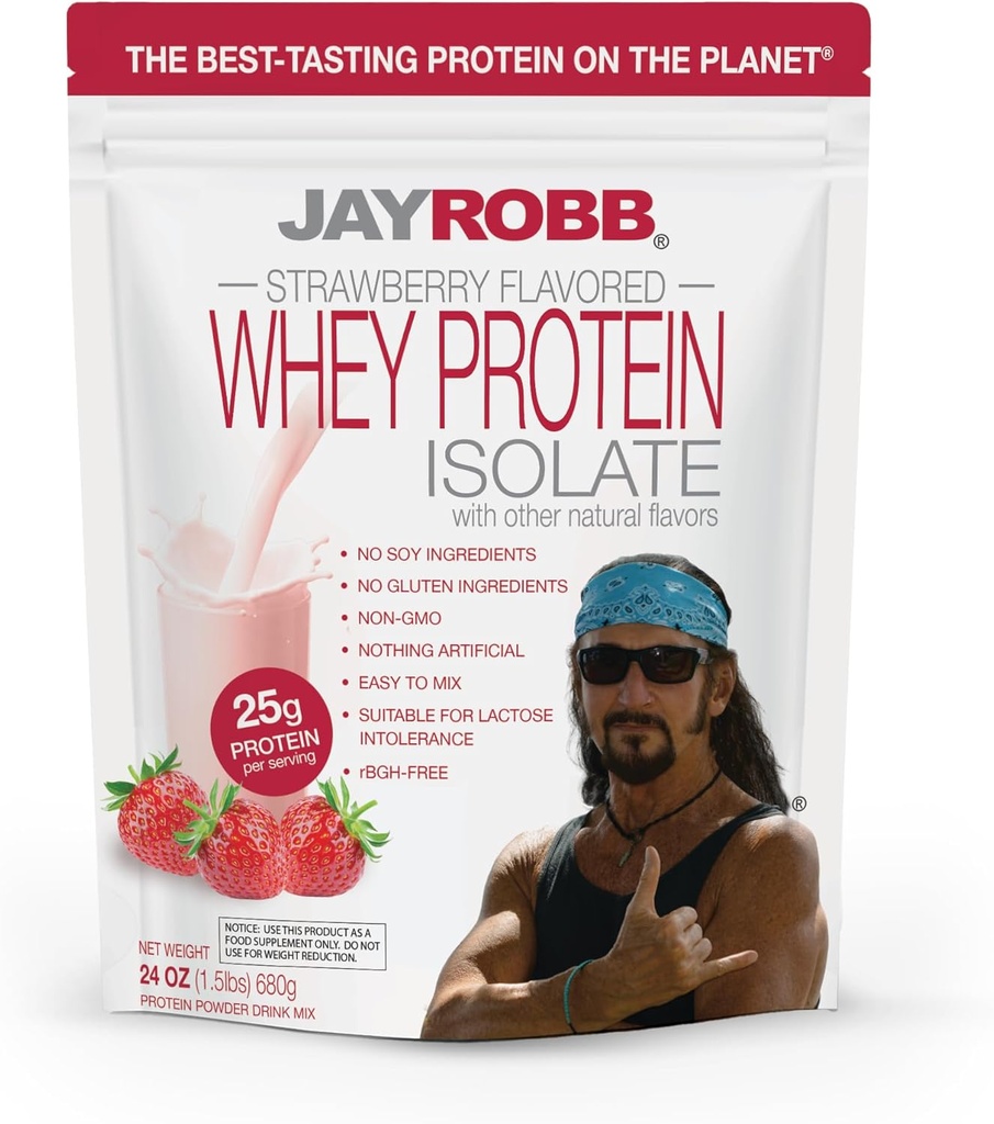 JAYROBB Whey Protein (1,5 pund, jordbær)