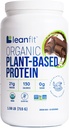 LeanFit Organic Plant- Based Protein Powder, Natural Chocolate Flavor - Vegan, USDA Organic Certified, Soy- Free, Gluten- Free, Dairy- Free, Sugar- Free, Non- GMO - 21g Protein, 18 Servere, 1.58 Pound Tub