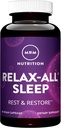 MRM Nutrition relaxT- ® Sleep; Hjælper dig med at falde for søvn 124; Restful + Restorative Sleep • 124; med Melatonin + Ashwagandha • 124; Good Night Sleep without Feeling groggy • 124; Vegan + Gluten Free Meader 124; 30 Servering