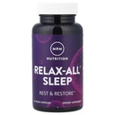 MRM Nutrition relaxT- ® Sleep; Hjælper dig med at falde for søvn 124; Restful + Restorative Sleep • 124; med Melatonin + Ashwagandha • 124; Good Night Sleep without Feeling groggy • 124; Vegan + Gluten Free Meader 124; 30 Servering