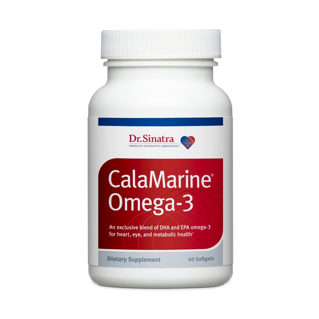 Dr. Sinatra CalaMarine Omega-3 Supplement med DHA og EPA, Clinical Grade for Brain, Heart, og Eye Health, 60 Softgels