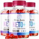 (3 Pack) Slim Aura Keto ACV Gummies - Official Slim Aura Keto Plus Apple Cider Vinagar 1050MG Advanced Formel Gummys, All Natural Premium Formel, Slimaura Gomitas Anmeldelser, 300 Gummies for 5 Måneder