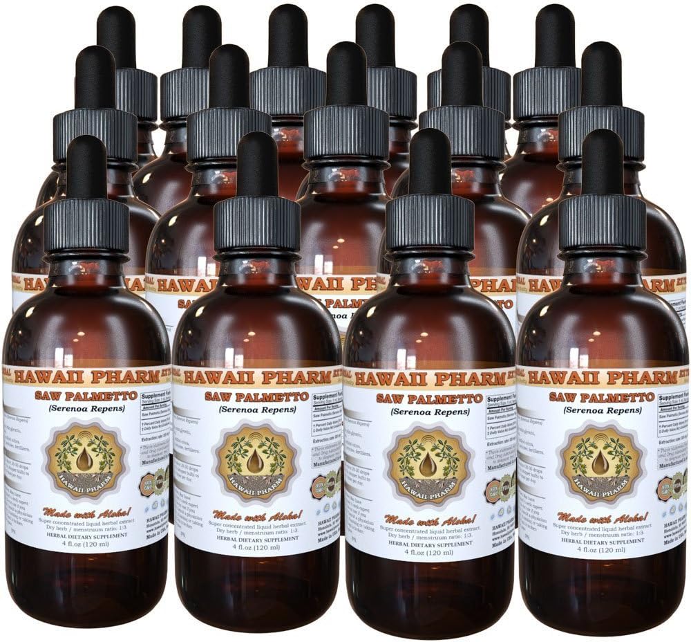 Saw Palmetto Liquid Extract, Organic Saw Palmetto (Serenoa Repens) Tinktur, Herbal Supplement, Hawaii Pharm, Lavet i USA, 15x4 fl.oz