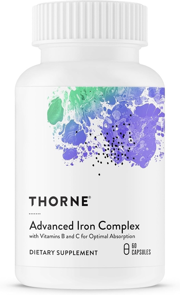 THORNE - Ferrasorb - 36 mg jern med essentielle næringsstoffer - Complete Blood Support Formel * - Elemental Iron, Folate, B og C Vitamin til Optimal Absorption - Gluten- Free - 60 Servere