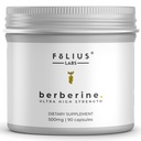 Ren etiket Berberine HCl 97% - Klinisk undersøgt Ultra høj styrke Pure Berberine 500mg tillæg - Glutenfri - 90 kapsler