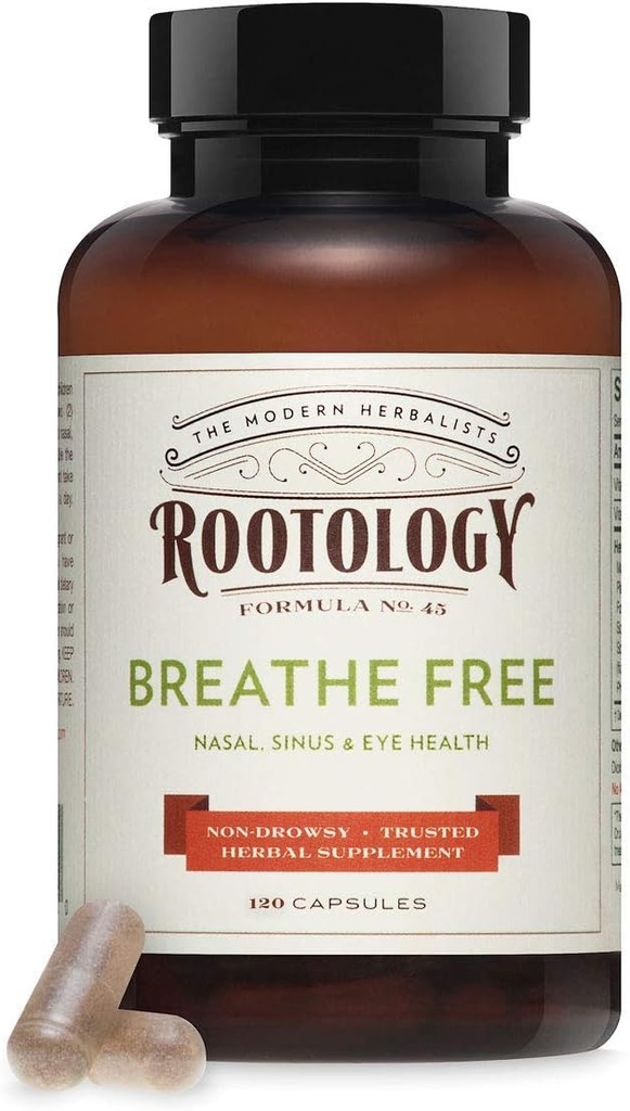 Rootology Breathe Free - Natural Nasal & Sinus Relief - Fast- Fungerende, Non- Drowsy - 120 kapsler...