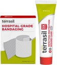 Terrasil Sårpleje Førstehjælp Kit: Medicinsk Bandage & Sår Healing Salve, Infektion Beskyttelse for Sengsår, Tryksår, Ulcera, Blisters, Cuts. Dermatologist- Testet (0.5oz, 2 "x18" Bandage)