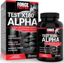 Force Factor Test X180 Alpha Testosteron Booster for mænd, Testosteron tillæg med Patenteret Feugreek & L- Citrullin til at fremme Lean Muscle, Styrke, Energi, Power & Performance, 120 Kapsler
