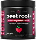 NutraChamps Beet Root Powder Circulation Supplement, Superfood Powder Nitrioxid med Beetroot Juice, Super Red & Grape Seed Extract, Ingen Sukker Beet Supplement - 8.74 Oz