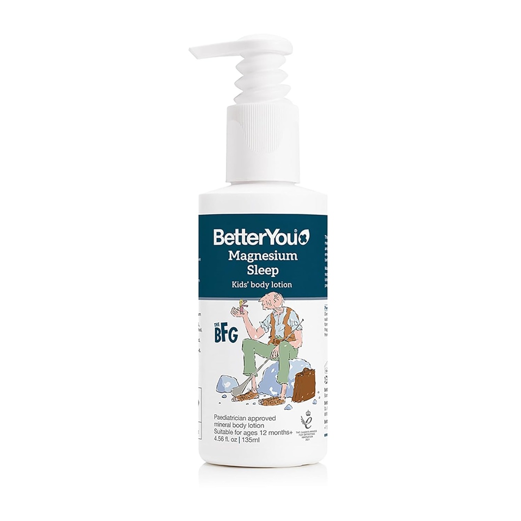 BetterYou Magnesium Sleep Body Lotion - Afslappende børn Body Lotion - Magnesium Cream Wigh Lavendel og kamille - For børn en og op - 4.56 oz