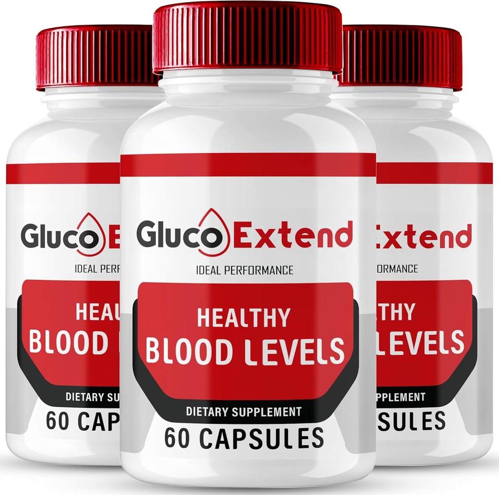Gluco Extend Capsules, GlucoExtend Support Formula Supplement Pills - Maximum Strength, Gluco Extend Health & Wellness All Natural Formula, Official GlucoExtend Health Capsules Reviews (3 Pack)