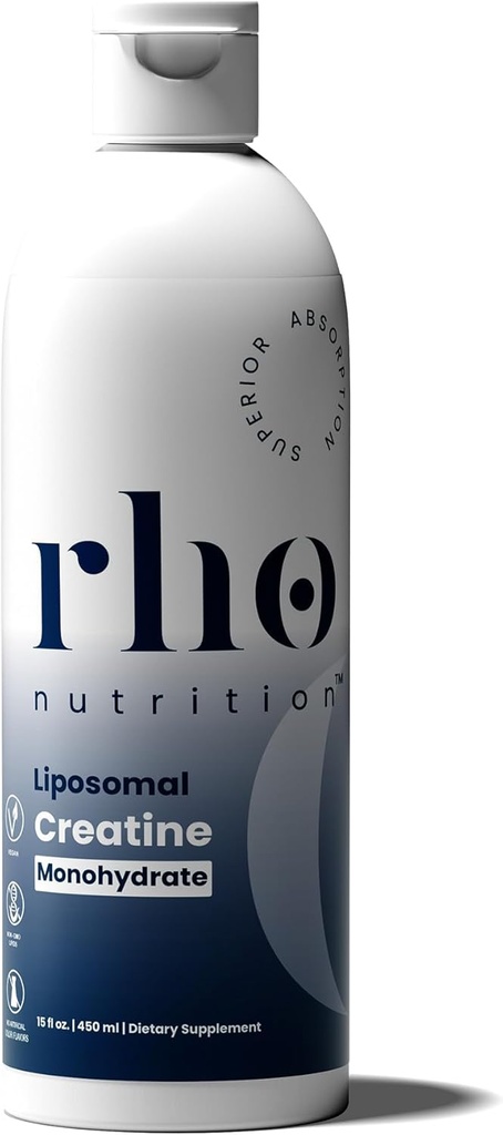 Rho Nutrition Liposomal Creatin monohydrat - Ultra High Absorption Liquid Creatin Supplement - fremmer Lean Muscle Mass & Recovery, Understøtter Brain Function & Forbedrer cellulær energiproduktion
